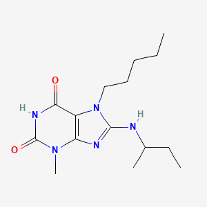 molecular formula C15H25N5O2 B2912982 8-(Butan-2-ylamino)-3-methyl-7-pentylpurine-2,6-dione CAS No. 376625-58-0
