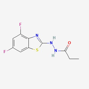 molecular formula C10H9F2N3OS B2912984 N'-(4,6-二氟-1,3-苯并噻唑-2-基)丙烷酰肼 CAS No. 851988-43-7
