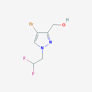 molecular formula C6H7BrF2N2O B2912985 [4-Bromo-1-(2,2-difluoroethyl)-1H-pyrazol-3-yl]methanol CAS No. 2101198-80-3