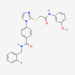 N-(2-fluorobenzyl)-4-(2-((2-((3-methoxyphenyl)amino)-2-oxoethyl)thio)-1H-imidazol-1-yl)benzamide