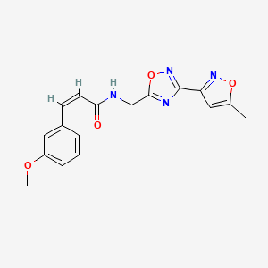molecular formula C17H16N4O4 B2912990 (Z)-3-(3-methoxyphenyl)-N-((3-(5-methylisoxazol-3-yl)-1,2,4-oxadiazol-5-yl)methyl)acrylamide CAS No. 1904614-87-4