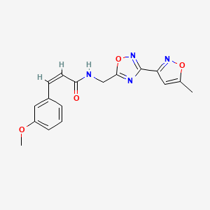 molecular formula C17H16N4O4 B2912990 (2Z)-3-(3-methoxyphenyl)-N-{[3-(5-methyl-1,2-oxazol-3-yl)-1,2,4-oxadiazol-5-yl]methyl}prop-2-enamide CAS No. 1904614-87-4