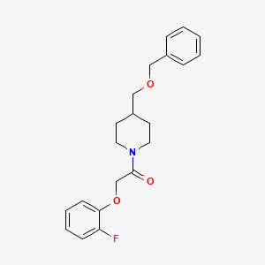 molecular formula C21H24FNO3 B2912996 1-(4-((Benzyloxy)methyl)piperidin-1-yl)-2-(2-fluorophenoxy)ethanone CAS No. 1226430-93-8