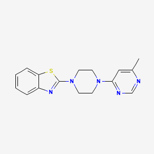 molecular formula C16H17N5S B2912998 2-[4-(6-Methylpyrimidin-4-yl)piperazin-1-yl]-1,3-benzothiazole CAS No. 2336941-07-0