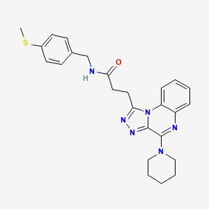 1-Acetyl-5-bromo-6-({4-[5-(4-methoxyphenyl)-1,3,4-oxadiazol-2-yl]piperidin-1-yl}sulfonyl)indoline