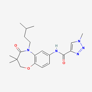 molecular formula C20H27N5O3 B2913007 N-(5-异戊基-3,3-二甲基-4-氧代-2,3,4,5-四氢苯并[b][1,4]恶杂环庚-7-基)-1-甲基-1H-1,2,3-三唑-4-甲酰胺 CAS No. 1448053-07-3