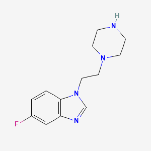 molecular formula C13H17FN4 B2913014 5-Fluoro-1-(2-(piperazin-1-yl)ethyl)-1H-benzo[d]imidazole CAS No. 2097937-55-6