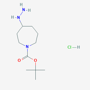 molecular formula C11H24ClN3O2 B2913016 Tert-butyl 4-hydrazinylazepane-1-carboxylate;hydrochloride CAS No. 2402831-15-4