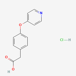 molecular formula C13H12ClNO3 B2913023 2-[4-(Pyridin-4-yloxy)phenyl]acetic acid hydrochloride CAS No. 1423026-86-1