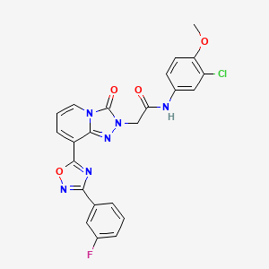 molecular formula C23H16ClFN6O4 B2913026 N-(3-chloro-4-methoxyphenyl)-2-{8-[3-(3-fluorophenyl)-1,2,4-oxadiazol-5-yl]-3-oxo[1,2,4]triazolo[4,3-a]pyridin-2(3H)-yl}acetamide CAS No. 1260909-87-2