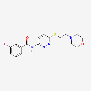 molecular formula C17H19FN4O2S B2913032 3-fluoro-N-(6-((2-morpholinoethyl)thio)pyridazin-3-yl)benzamide CAS No. 1021056-08-5