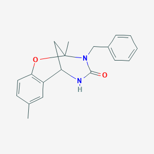 molecular formula C19H20N2O2 B2913035 3-benzyl-2,8-dimethyl-5,6-dihydro-2H-2,6-methanobenzo[g][1,3,5]oxadiazocin-4(3H)-one CAS No. 899986-90-4