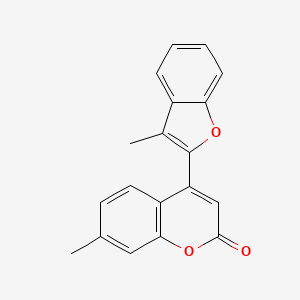 molecular formula C19H14O3 B2913037 7-甲基-4-(3-甲基-1-苯并呋喃-2-基)-2H-色烯-2-酮 CAS No. 243143-65-9