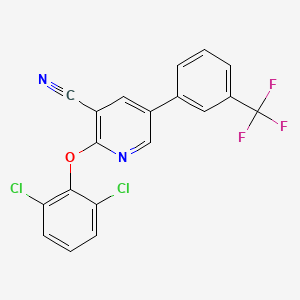 2-(2,6-Dichlorophenoxy)-5-[3-(trifluoromethyl)phenyl]pyridine-3-carbonitrile