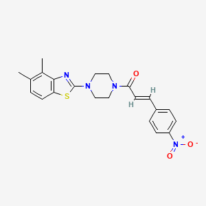 molecular formula C22H22N4O3S B2913047 (E)-1-(4-(4,5-dimethylbenzo[d]thiazol-2-yl)piperazin-1-yl)-3-(4-nitrophenyl)prop-2-en-1-one CAS No. 886913-89-9