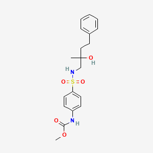 molecular formula C19H24N2O5S B2913048 methyl (4-(N-(2-hydroxy-2-methyl-4-phenylbutyl)sulfamoyl)phenyl)carbamate CAS No. 1795296-36-4