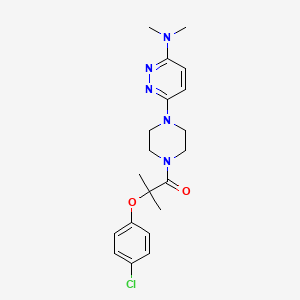 molecular formula C20H26ClN5O2 B2913052 2-(4-氯苯氧基)-1-(4-(6-(二甲氨基)嘧啶-3-基)哌嗪-1-基)-2-甲基丙烷-1-酮 CAS No. 1286698-13-2