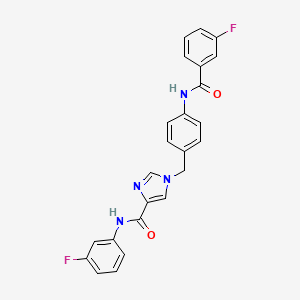 molecular formula C24H18F2N4O2 B2913060 1-(4-(3-fluorobenzamido)benzyl)-N-(3-fluorophenyl)-1H-imidazole-4-carboxamide CAS No. 1251689-54-9