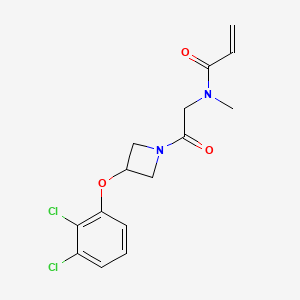 molecular formula C15H16Cl2N2O3 B2913063 N-[2-[3-(2,3-Dichlorophenoxy)azetidin-1-yl]-2-oxoethyl]-N-methylprop-2-enamide CAS No. 2200387-74-0