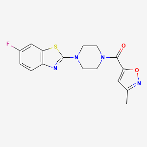 B2913067 (4-(6-Fluorobenzo[d]thiazol-2-yl)piperazin-1-yl)(3-methylisoxazol-5-yl)methanone CAS No. 946319-45-5