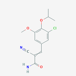 molecular formula C14H15ClN2O3 B2913071 3-[3-氯-5-甲氧基-4-(丙-2-氧基)苯基]-2-氰基丙-2-烯酰胺 CAS No. 1012958-26-7