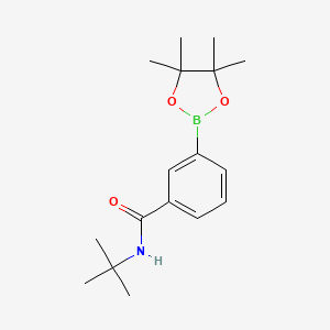 molecular formula C17H26BNO3 B2913074 苯甲酰胺，N-(1,1-二甲基乙基)-3-(4,4,5,5-四甲基-1,3,2-二氧杂硼烷-2-基)- CAS No. 1416775-83-1