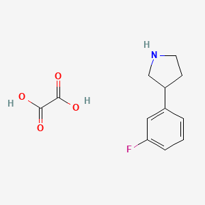 molecular formula C12H14FNO4 B2913075 3-(3-Fluorophenyl)pyrrolidine oxalate CAS No. 2034327-46-1