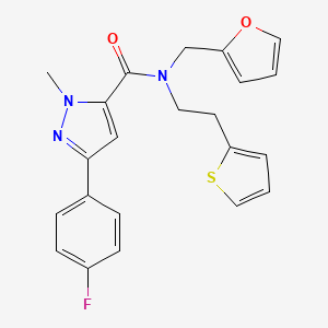 3-(4-fluorophenyl)-N-(furan-2-ylmethyl)-1-methyl-N-(2-(thiophen-2-yl)ethyl)-1H-pyrazole-5-carboxamide