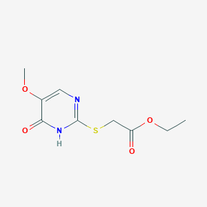 molecular formula C9H12N2O4S B2913089 Ethyl 2-((4-hydroxy-5-methoxy-2-pyrimidinyl)sulfanyl)acetate CAS No. 338411-02-2