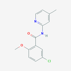 molecular formula C14H13ClN2O2 B291309 5-chloro-2-methoxy-N-(4-methylpyridin-2-yl)benzamide 