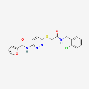 molecular formula C18H15ClN4O3S B2913092 N-(6-((2-((2-氯苄基)氨基)-2-氧代乙基)硫代)吡啶并-3-基)呋喃-2-甲酰胺 CAS No. 1021026-59-4