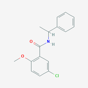 molecular formula C16H16ClNO2 B291310 5-chloro-2-methoxy-N-(1-phenylethyl)benzamide 