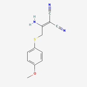2-(1-Amino-2-((4-methoxyphenyl)sulfanyl)ethylidene)malononitrile