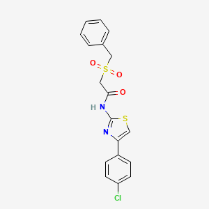 molecular formula C18H15ClN2O3S2 B2913104 2-(苄基磺酰基)-N-(4-(4-氯苯基)噻唑-2-基)乙酰胺 CAS No. 923387-66-0