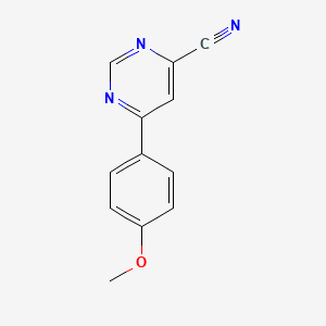 molecular formula C12H9N3O B2913110 6-(4-甲氧基苯基)嘧啶-4-腈 CAS No. 2097951-62-5