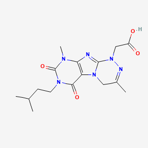 2-(7-isopentyl-3,9-dimethyl-6,8-dioxo-6,7,8,9-tetrahydro-[1,2,4]triazino[3,4-f]purin-1(4H)-yl)acetic acid