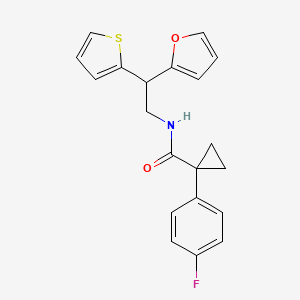 molecular formula C20H18FNO2S B2913117 1-(4-fluorophenyl)-N-[2-(furan-2-yl)-2-(thiophen-2-yl)ethyl]cyclopropane-1-carboxamide CAS No. 2097890-61-2