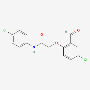 molecular formula C15H11Cl2NO3 B2913124 2-(4-氯-2-甲酰基苯氧基)-N-(4-氯苯基)乙酰胺 CAS No. 792945-84-7