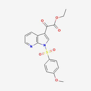 molecular formula C18H16N2O6S B2913125 乙基2-(1-[(4-甲氧基苯基)磺酰基]-1H-吡咯并[2,3-B]吡啶-3-基)-2-氧代乙酸酯 CAS No. 860612-17-5