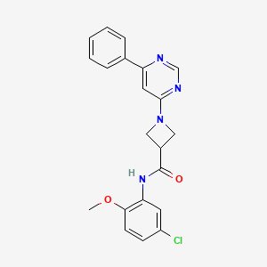 molecular formula C21H19ClN4O2 B2913129 N-(5-chloro-2-methoxyphenyl)-1-(6-phenylpyrimidin-4-yl)azetidine-3-carboxamide CAS No. 2034257-47-9