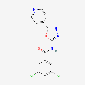 molecular formula C14H8Cl2N4O2 B2913132 3,5-dichloro-N-(5-(pyridin-4-yl)-1,3,4-oxadiazol-2-yl)benzamide CAS No. 887868-54-4