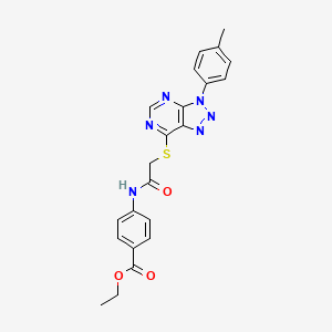 ethyl 4-(2-((3-(p-tolyl)-3H-[1,2,3]triazolo[4,5-d]pyrimidin-7-yl)thio)acetamido)benzoate