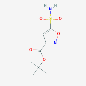 molecular formula C8H12N2O5S B2913143 Tert-butyl 5-sulfamoyl-1,2-oxazole-3-carboxylate CAS No. 1989671-75-1