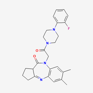 9-{2-[4-(2-fluorophenyl)piperazin-1-yl]-2-oxoethyl}-6,7-dimethyl-2,3,9,10a-tetrahydrobenzo[b]cyclopenta[e][1,4]diazepin-10(1H)-one