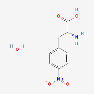 molecular formula C9H12N2O5 B2913147 4-Nitro-D-phenylalanine hydrate CAS No. 207591-86-4; 444777-67-7; 56613-61-7