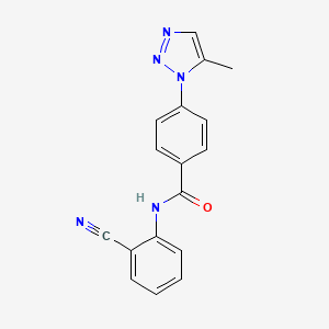 molecular formula C17H13N5O B2913162 N-(2-cyanophenyl)-4-(5-methyl-1H-1,2,3-triazol-1-yl)benzamide CAS No. 915932-85-3