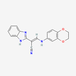 (E)-2-(1H-benzo[d]imidazol-2-yl)-3-((2,3-dihydrobenzo[b][1,4]dioxin-6-yl)amino)acrylonitrile