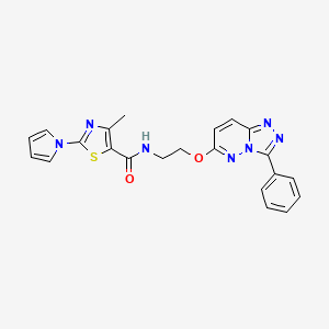 4-methyl-N-(2-((3-phenyl-[1,2,4]triazolo[4,3-b]pyridazin-6-yl)oxy)ethyl)-2-(1H-pyrrol-1-yl)thiazole-5-carboxamide