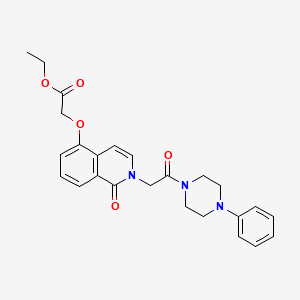 Ethyl 2-[1-oxo-2-[2-oxo-2-(4-phenylpiperazin-1-yl)ethyl]isoquinolin-5-yl]oxyacetate