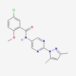 5-chloro-N-(2-(3,5-dimethyl-1H-pyrazol-1-yl)pyrimidin-5-yl)-2-methoxybenzamide